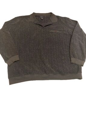 Harbor Bay Men’s 2XL Navy/Grey Long Sleeve Top with Collar and Chest Pocket